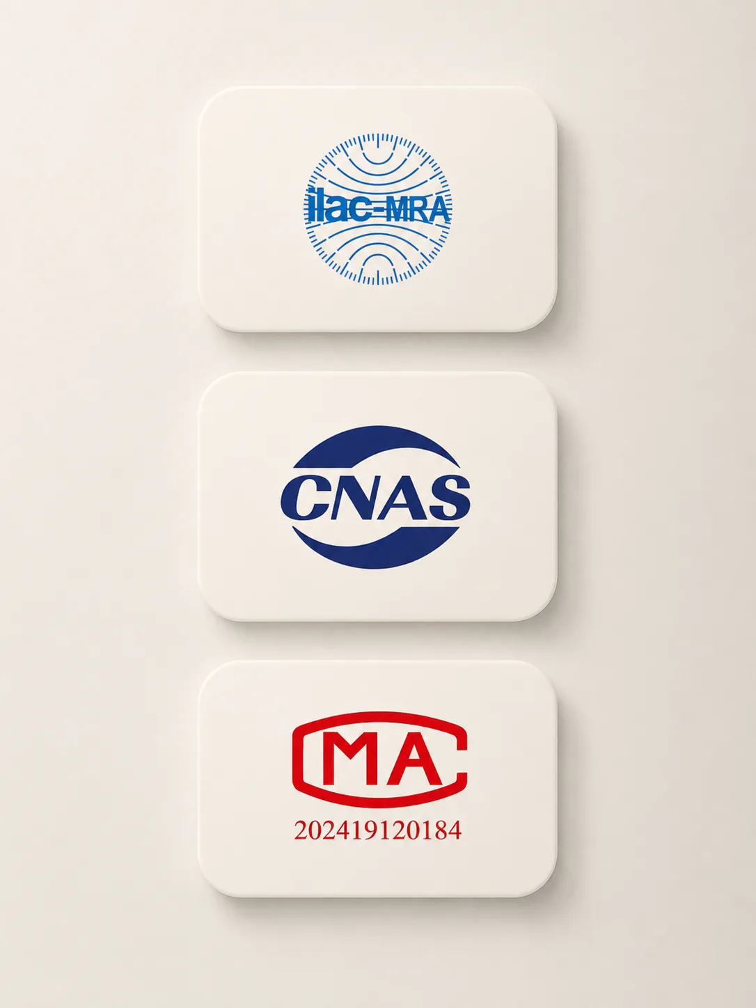 Independent ILAC, CNAS and CMA recognition marks for NTROPYX proof
