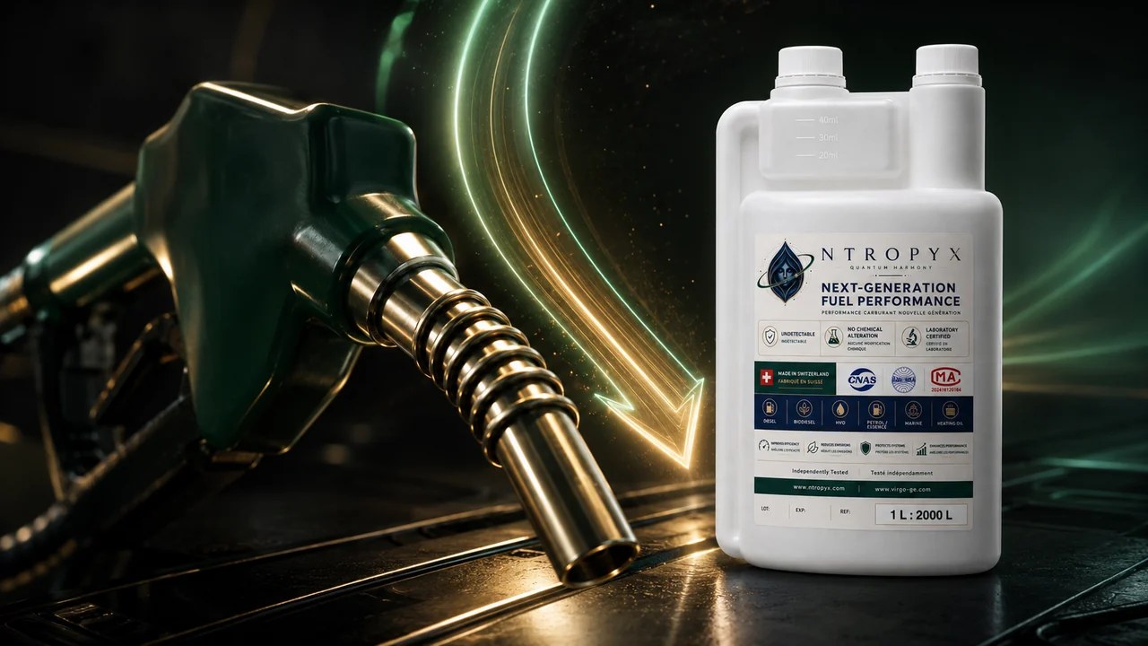 NTROPYX catalyst bottle in an operating fuel context