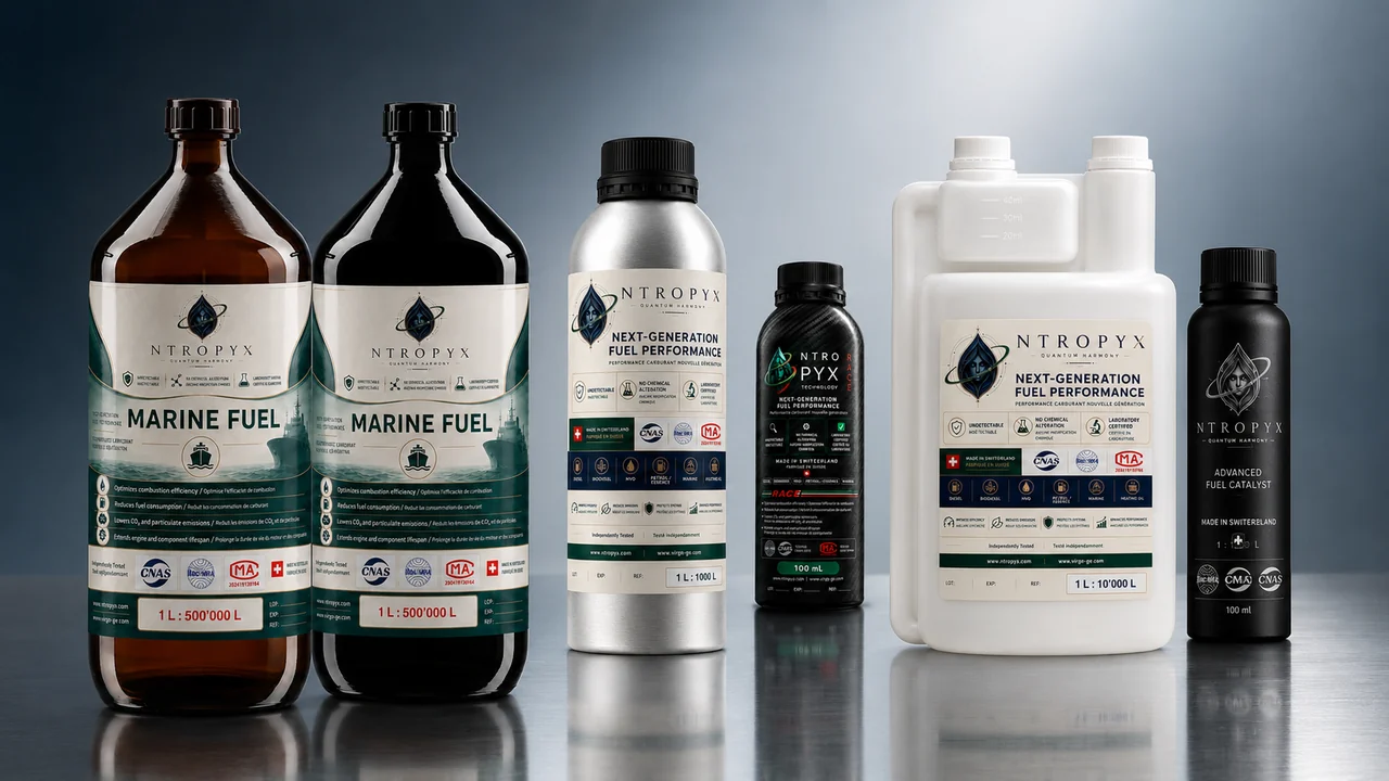 NTROPYX catalyst bottle in an operating fuel context